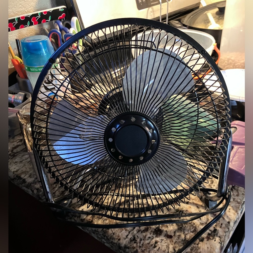Black Metal Desk Fan